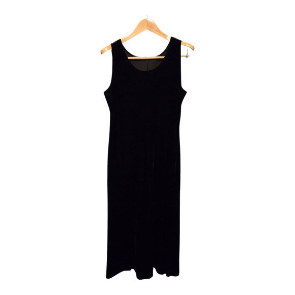 Whimsigoth Black Velvet Maxi Dress Womens Size Large Sleeveless Classic Gothic - Picture 1 of 8